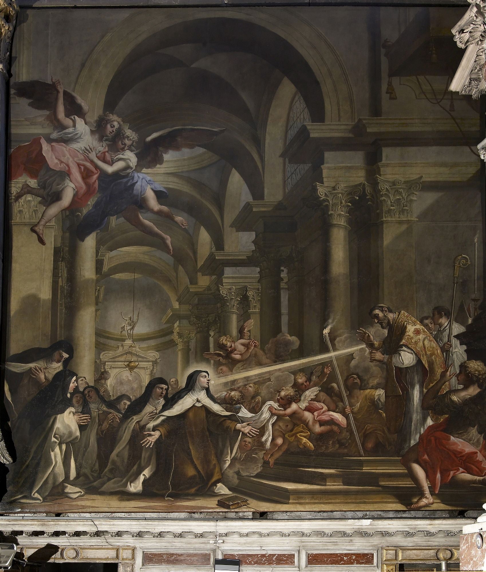 St Teresa Receiving The Eucharist Canvas Art - (24 x 36)