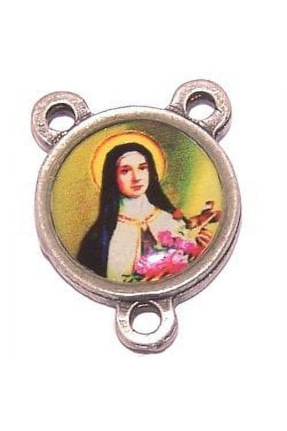St. Theresa of Lisieux - resined center - Pewter (1.4 cm - 0.55")