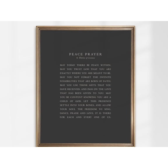 St Therese Peace Prayer Print, Unframed Paper Poster 8x10in