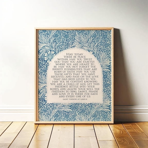 St Therese Peace Within Christian Quote Wall Art , Poster Print Only