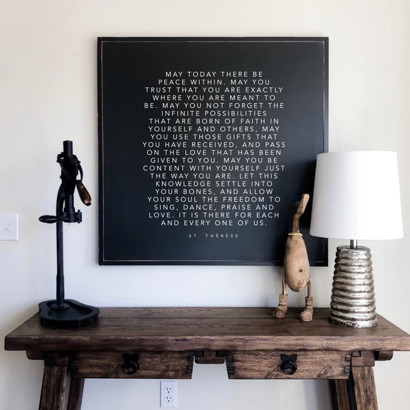 St Therese Peace Within Sign, Unframed Paper Poster 8x10in