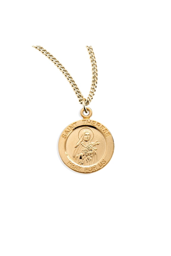 St. Therese of Lisieux Gold Medal Necklace