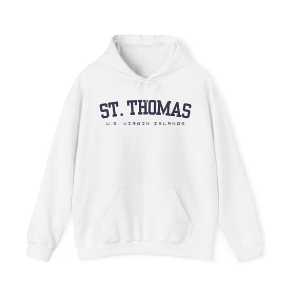 St Thomas U.S. Virgin Islands Collegiate Long Sleeve Classic Hoodie Hooded Sweatshirt - USVI Gift Souvenirs