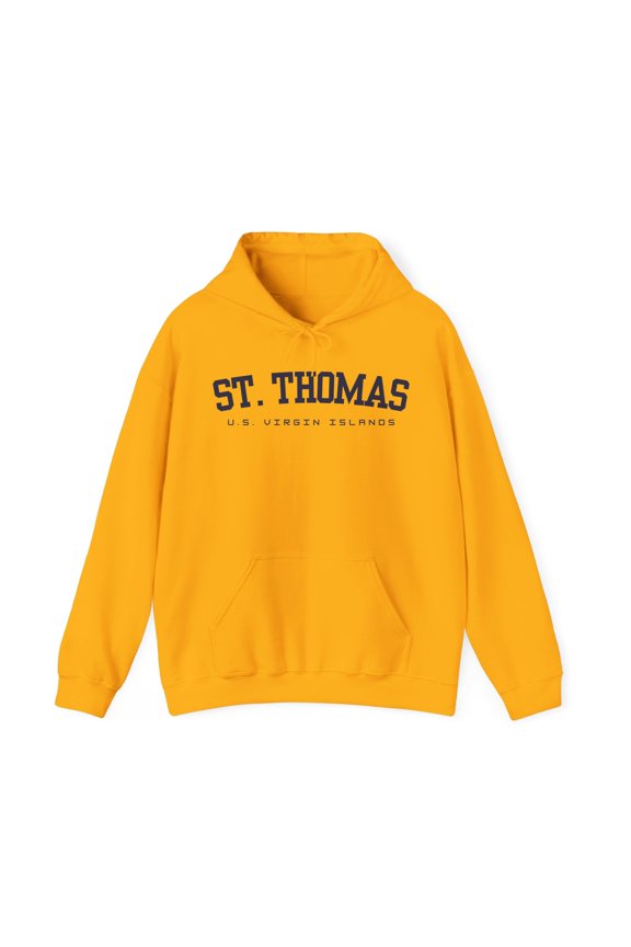 St Thomas U.S. Virgin Islands Collegiate Long Sleeve Classic Hoodie Hooded Sweatshirt - USVI Gift Souvenirs