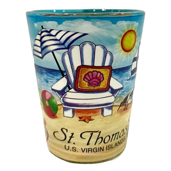 St. Thomas US Virgin Islands Beach Chair In-and-Out Shot Glass