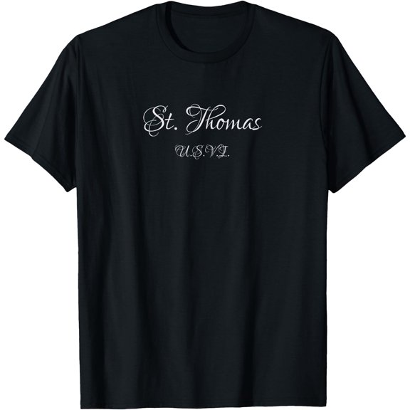 St. Thomas, USVI Vintage Caribbean Script Vacation T-Shirt