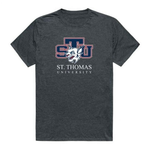 St. Thomas University Bobcats Cinder College T-Shirt, Heather Charcoal - Small