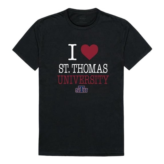 St. Thomas University Bobcats I Love T-Shirt, Black - Medium