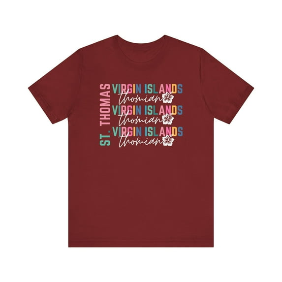 St. Thomas Virgin Islands T-Shirt – Colorful Tropical Thomian Shirt Women – Pastel Colors Island Vacation Souvenir