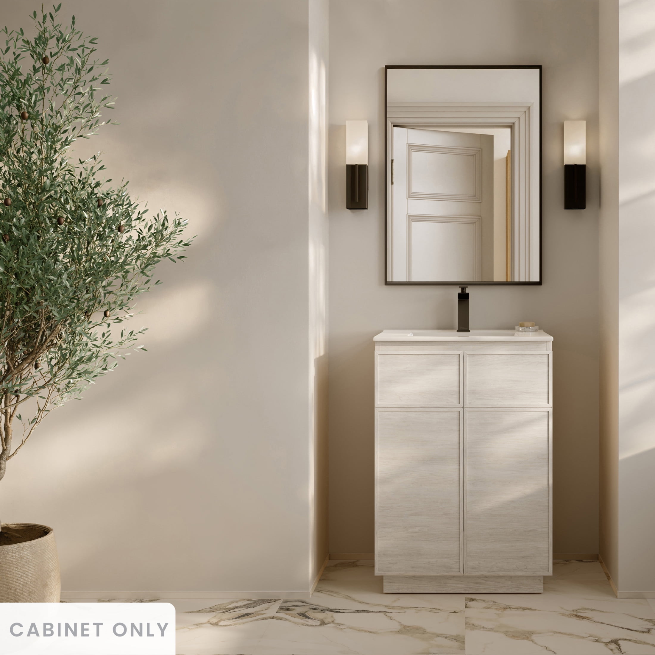 St. Tropez 24" White Oak Freestanding Bathroom Vanity Cabinet