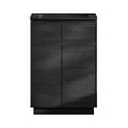 thumbnail image 1 of St. Tropez 24" Freestanding Bathroom Vanity in Black Oak with Black 3-Hole Centerset Sink Top, 1 of 7