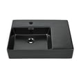 thumbnail image 1 of St. Tropez 24 x 18 Ceramic Wall Hung Sink with Left Side Faucet Mount, Matte Black, 1 of 6
