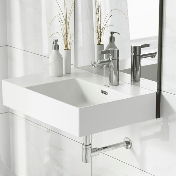 St. Tropez 24" Rectangle Wall-Mounted Sink with Right Side Faucet Mount