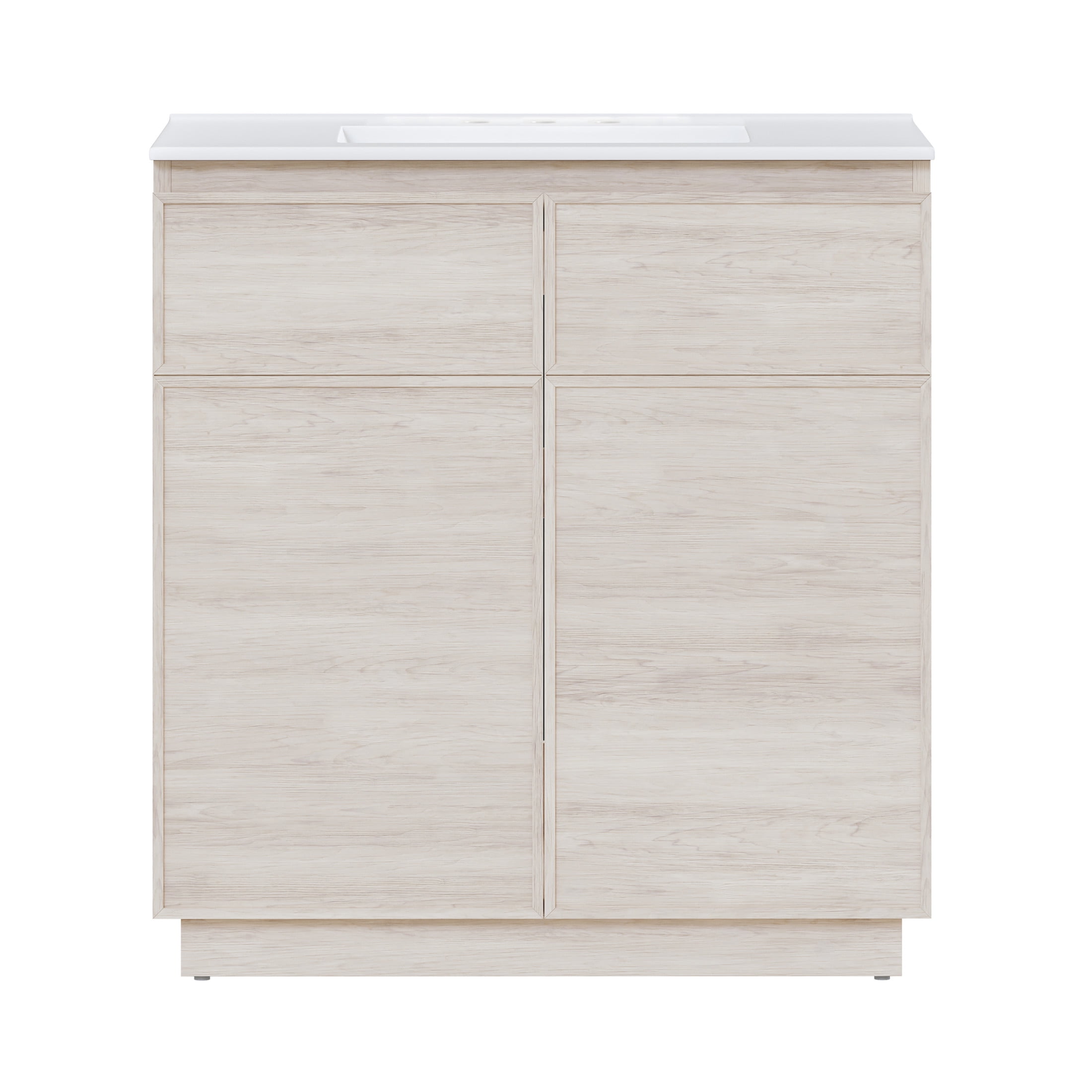St. Tropez 36" Freestanding Bathroom Vanity in White Oak with 3-Hole Widespread Sink Top