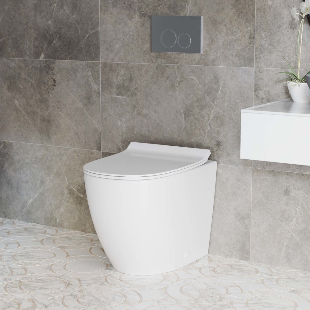 St. Tropez Back to Wall Concealed Tank Toilet Bowl Bundle in