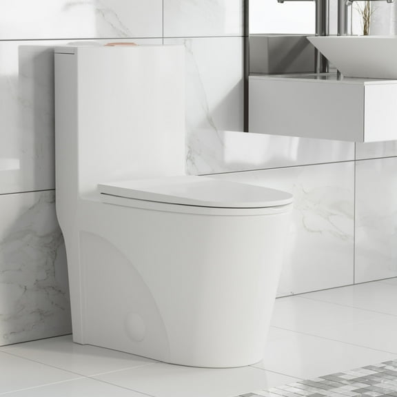 St. Tropez One Piece Elongated Toilet Dual Vortexâ„¢ Flush, Rose Gold Hardware