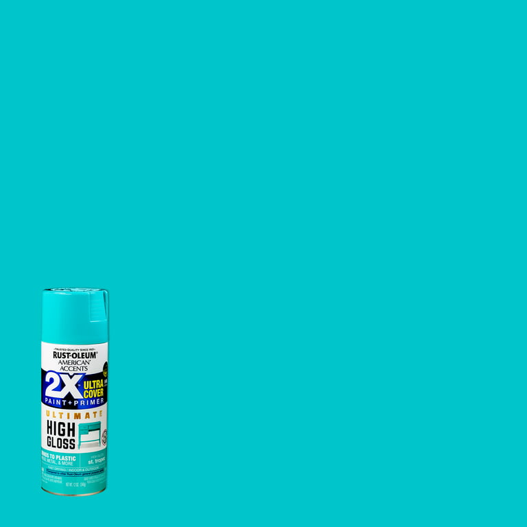 Rust-Oleum 334059 Painter's Touch 2X Ultra Cover Spray Paint, 12 oz, Satin  Aqua - Spray Paint Turquoise 