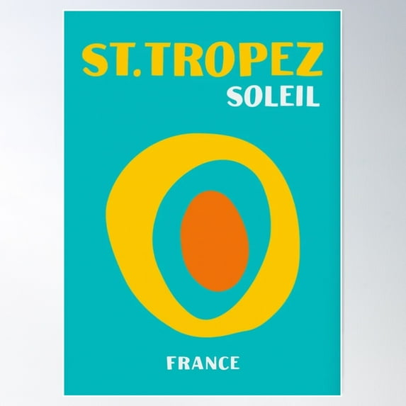 St.Tropez Soleil Asouline Print Poster Wall Art, Modern Wall Decor For Living Room Bedroom, 8x12 UNFRAMED