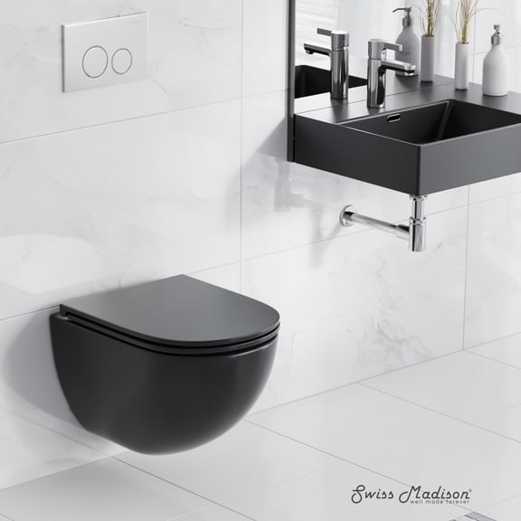 St. Tropez Wall-Hung Toilet Bowl Only in Matte Black