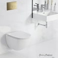 thumbnail image 1 of St. Tropez Wall-Hung Toilet Bundle 0.8/1.6 GPF Dual Flush in Glossy White with Brass Flush Plate, 1 of 12