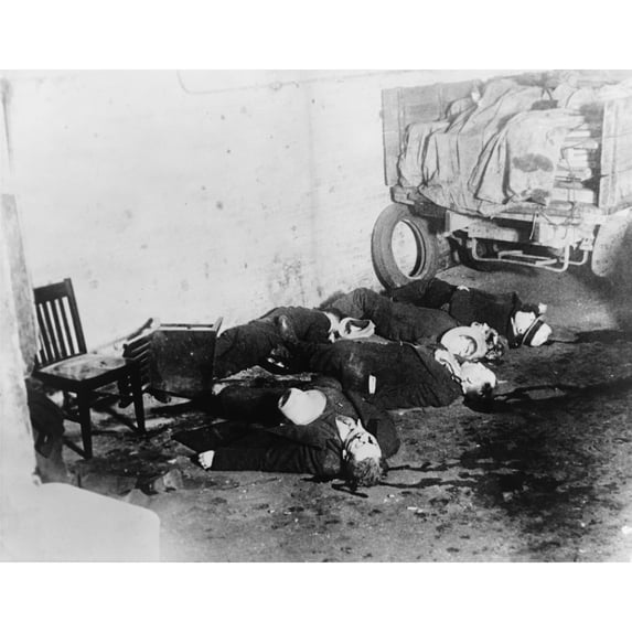 St. Valentine'S Day Massacre. Seven Gangsters Of Bugs Mor An'S Gang Were Killed By Al Capone'S In A Garage In Chicag O
