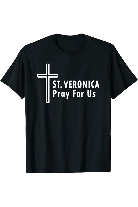 St. Veronica Pray for Us Cross RCIA Present T-Shirt