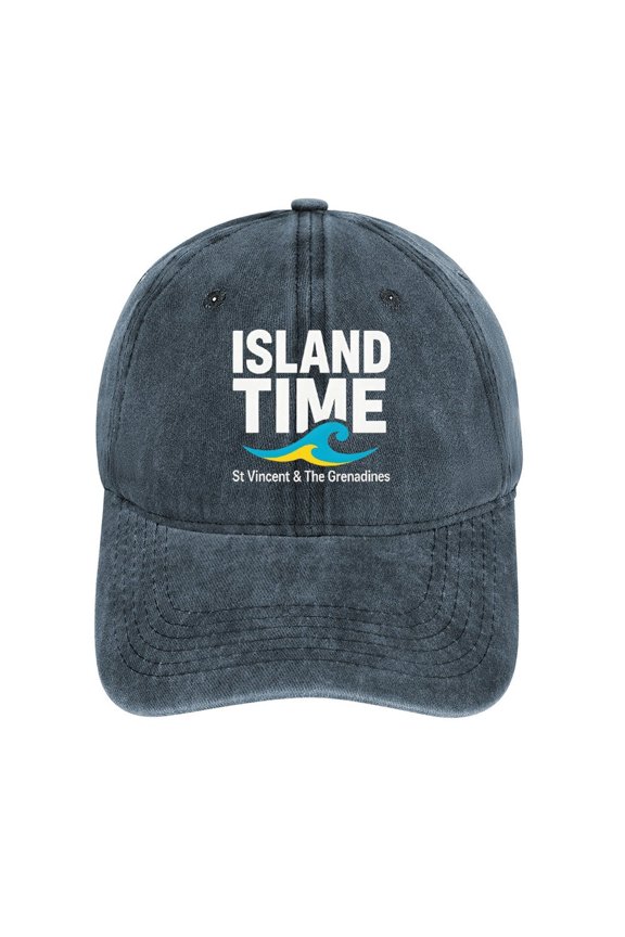St Vincent And The Grenadines Navy Unisex Vintage Washed Cotton Baseball Cap Adjustable Size Dad Hat