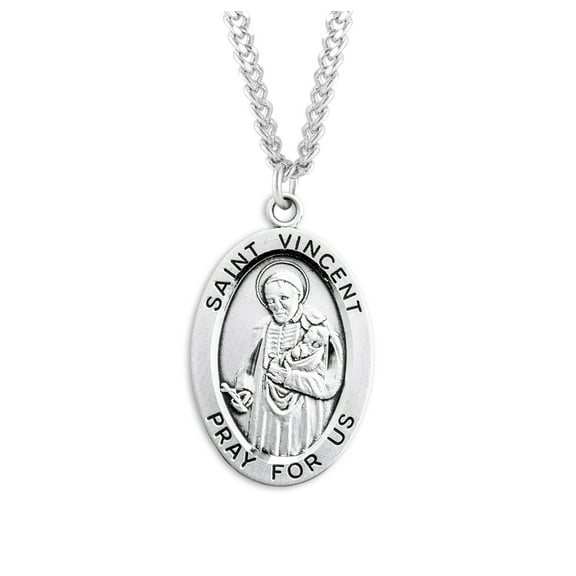 St. Vincent De Paul Sterling Silver Medal Necklace