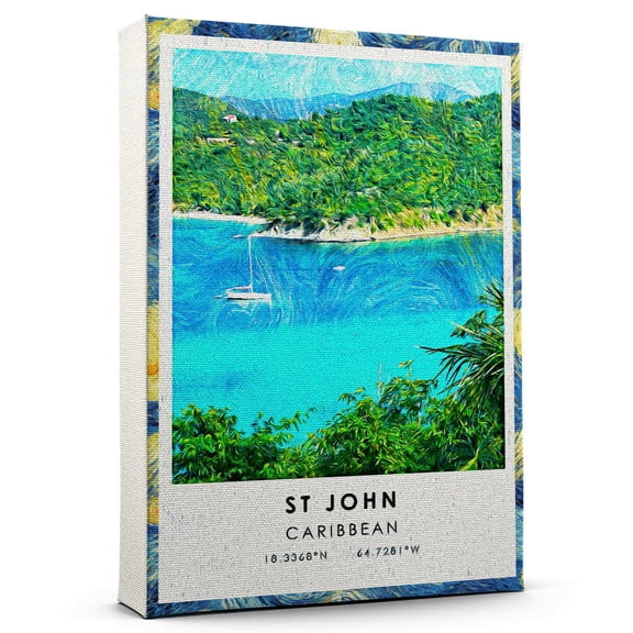 St john Travel Canvas, Caribbean Travel Art Canvas, St john Travel City Canvas, Travel Artwork Canvas