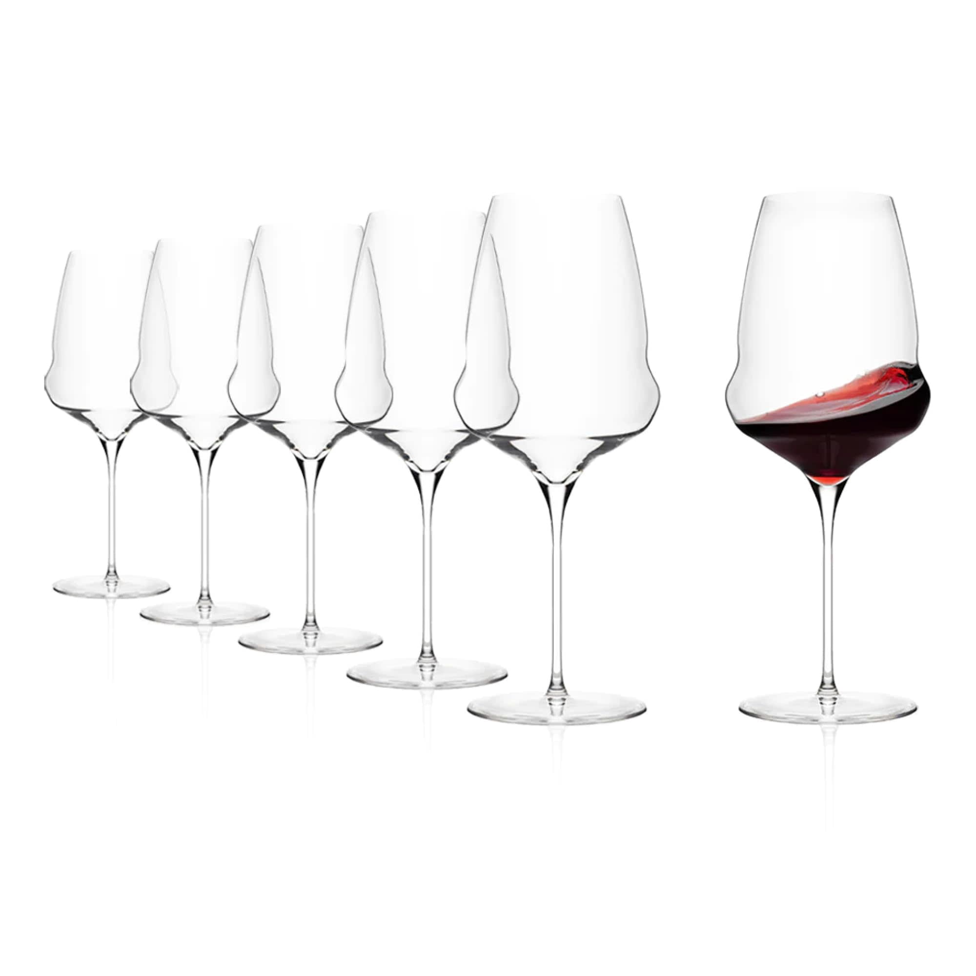 long stem wine glass Tapered Wine Glass with Ornamental Knop Shape Stem main image 0