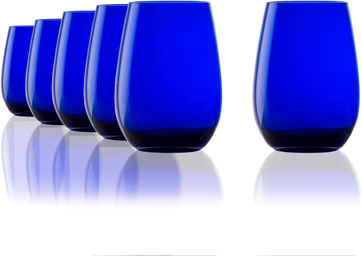 Stölzle Lausitz Elements Glass Water Tumblers, Set of 6 (Cobalt Blue ...