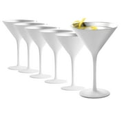 St lzle Lausitz Olympia Martini Glass Set of 6 - 8 Oz Luxury Drinkware, Crystal Drinking Glasses, Lead-Free, Dishwasher Safe - Ideal Barware for Gatsby-Style Events White/Silver
