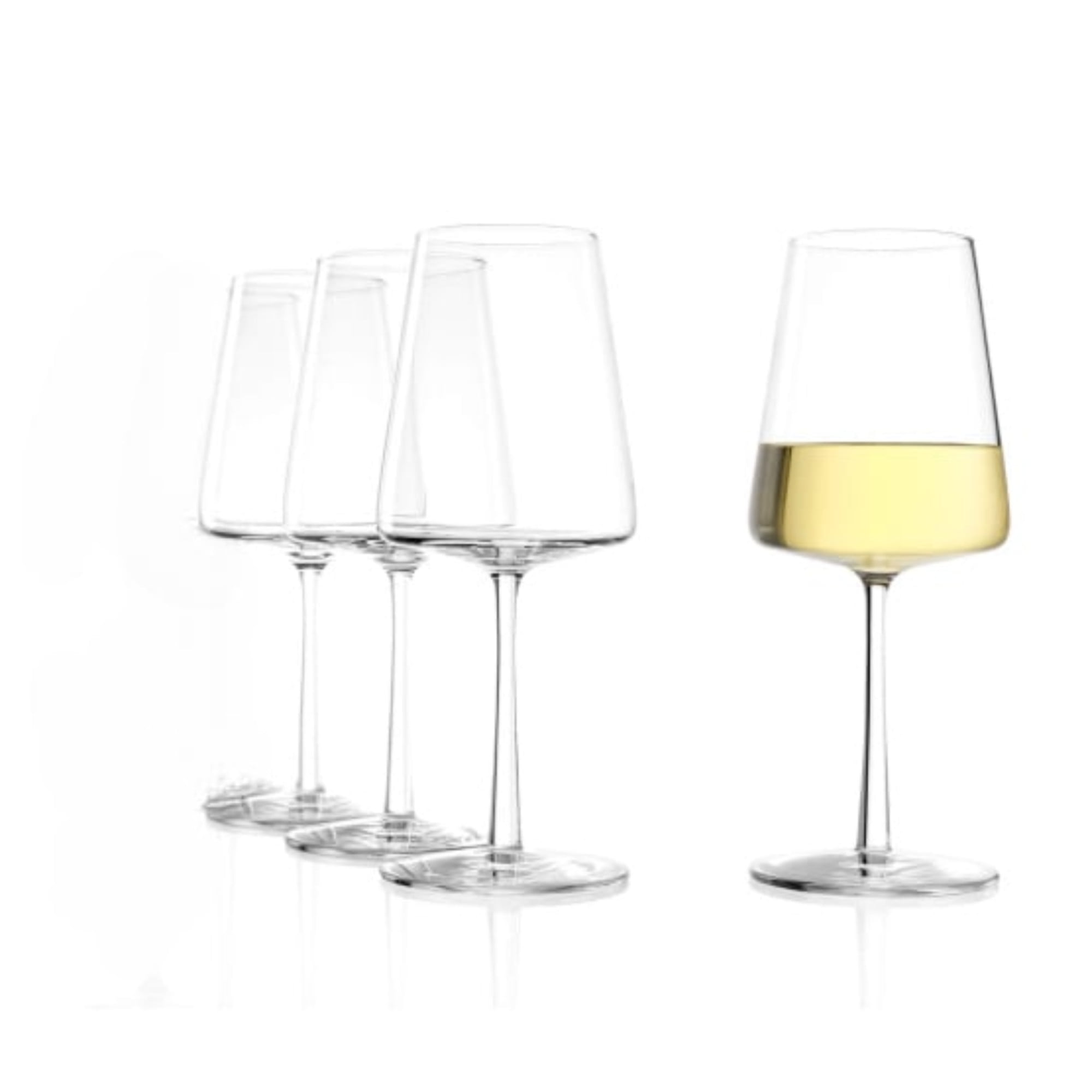 Power 13.5 oz Clear Crystal White Wine Glass Set