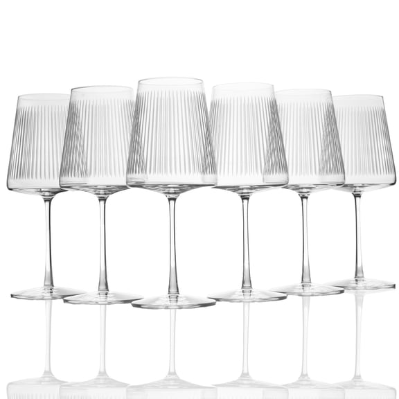 Stlzle Lausitz Soho Power 22 Oz Bordeaux Wine Glass - Set of 6 Stemmed Glasses with Wide Bowls - Dishwasher Safe Lead-Free Crystal, Durable & Elegant Glassware for Wine Lovers