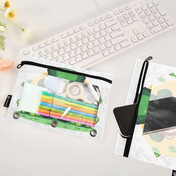 St-patrick's Day Man 2 Pack Pencil Pouches Zipper Pencil Case 3 Ring Pencil Pouch Cosmetic Bag