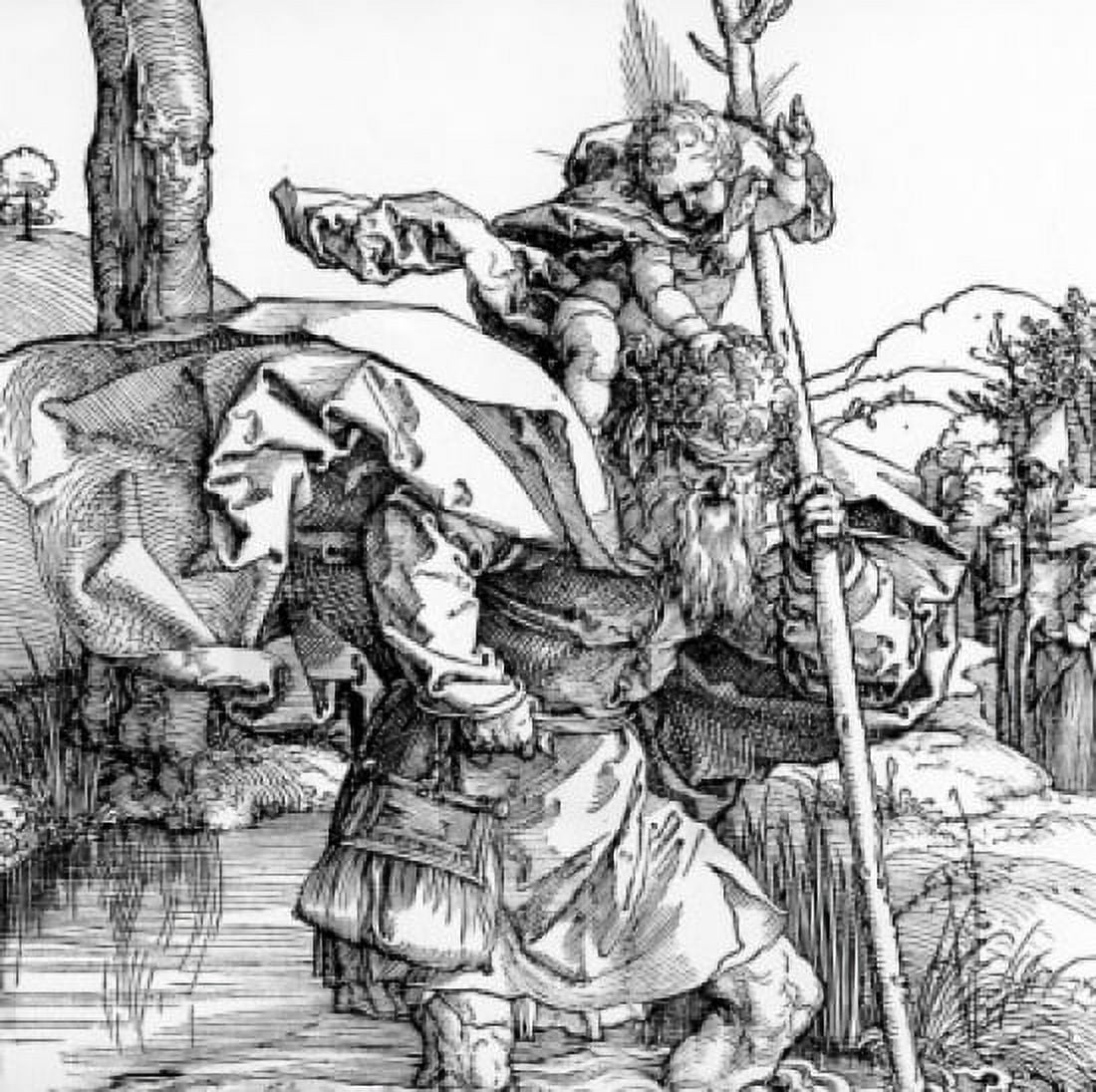 StChristopher by Albrecht Durer woodcut print 1471-1528 Canvas Art - Albrecht Durer (18 x 24)