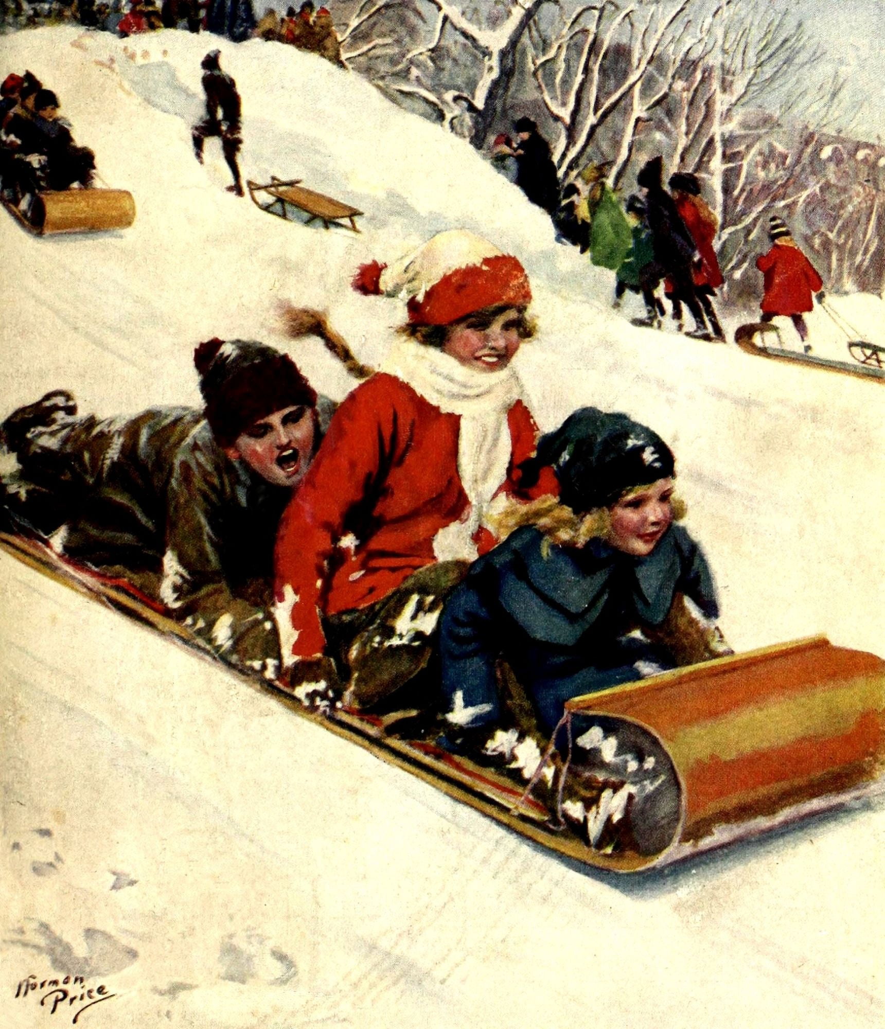 StNicholas 1919 Sledge Canvas Art - Norman Price (24 x 36)