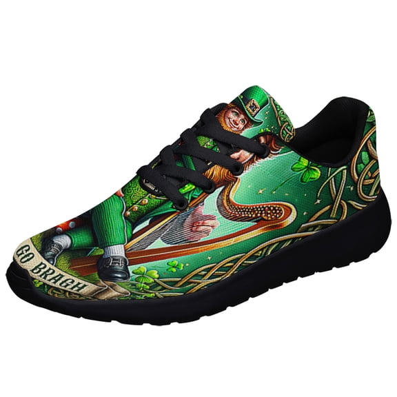 StPatrick's Day Erin Go Bragh Irish Shoes Sneakers Black Size 3.5