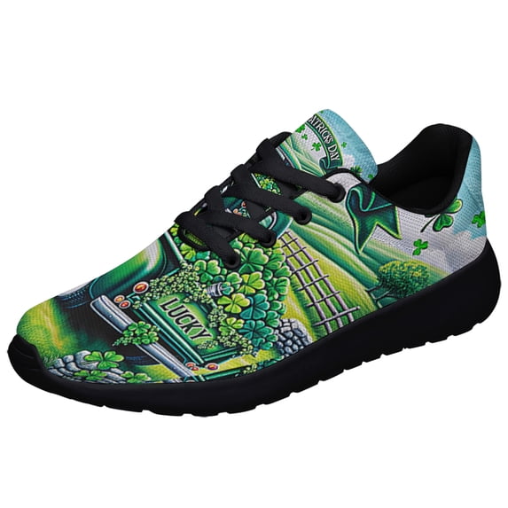 StPatrick's Day Loads Of Truck Shoes Sneakers Black Size 7.5