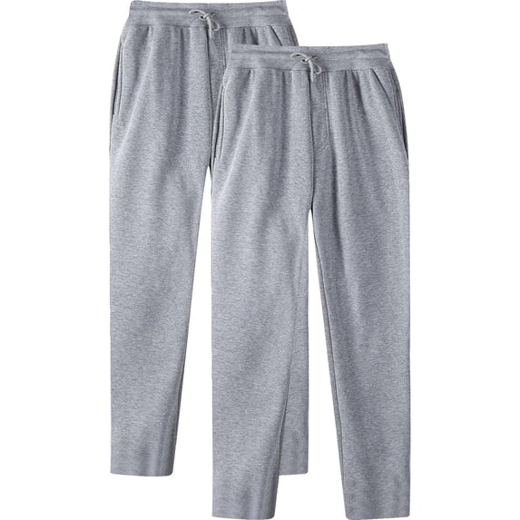 StSilkitty 2 Pack Casual Pants for Mens Solid Color Elastic Waist Drawstring Pants Lightweight Soft Comfy Trousers with Pockets