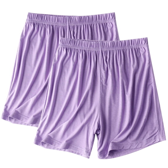 StSilkitty 2 Pack Pajama Shorts for Womens High Waist Elastic Wide Leg Shorts Summer Lounge Sleepwear Shorts