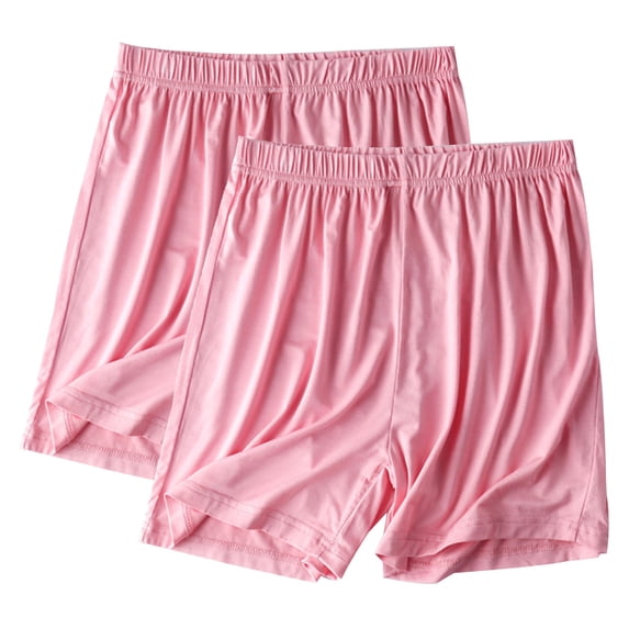 StSilkitty 2 Pack Pajama Shorts for Womens High Waist Elastic Wide Leg Shorts Summer Lounge Sleepwear Shorts