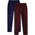 thumbnail image 1 of StSilkitty 2 Pack Pants for Mens Elastic Waist Drawstring Casual Pants Solid Color Lightweight Comfy Soft Trousers with Pockets, 1 of 2