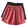thumbnail image 1 of StSilkitty 2 Pack Womens Athletic Shorts Biker Yoga Running Workout Shorts High Waist Drawstring Elastic Sweat Short, 1 of 4