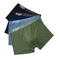thumbnail image 1 of StSilkitty 4 Pack Cotton Men's Boxer Briefs Mid Rise Stretch Breathable Underwear Lightweight No Riding Up Underpants, 1 of 8