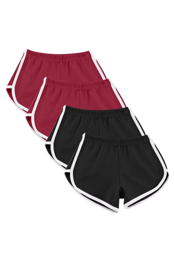 4 Pack Dance Yoga Short for Womens High Waist Elastic Sweat Short Summer Lightweight Athletic Short