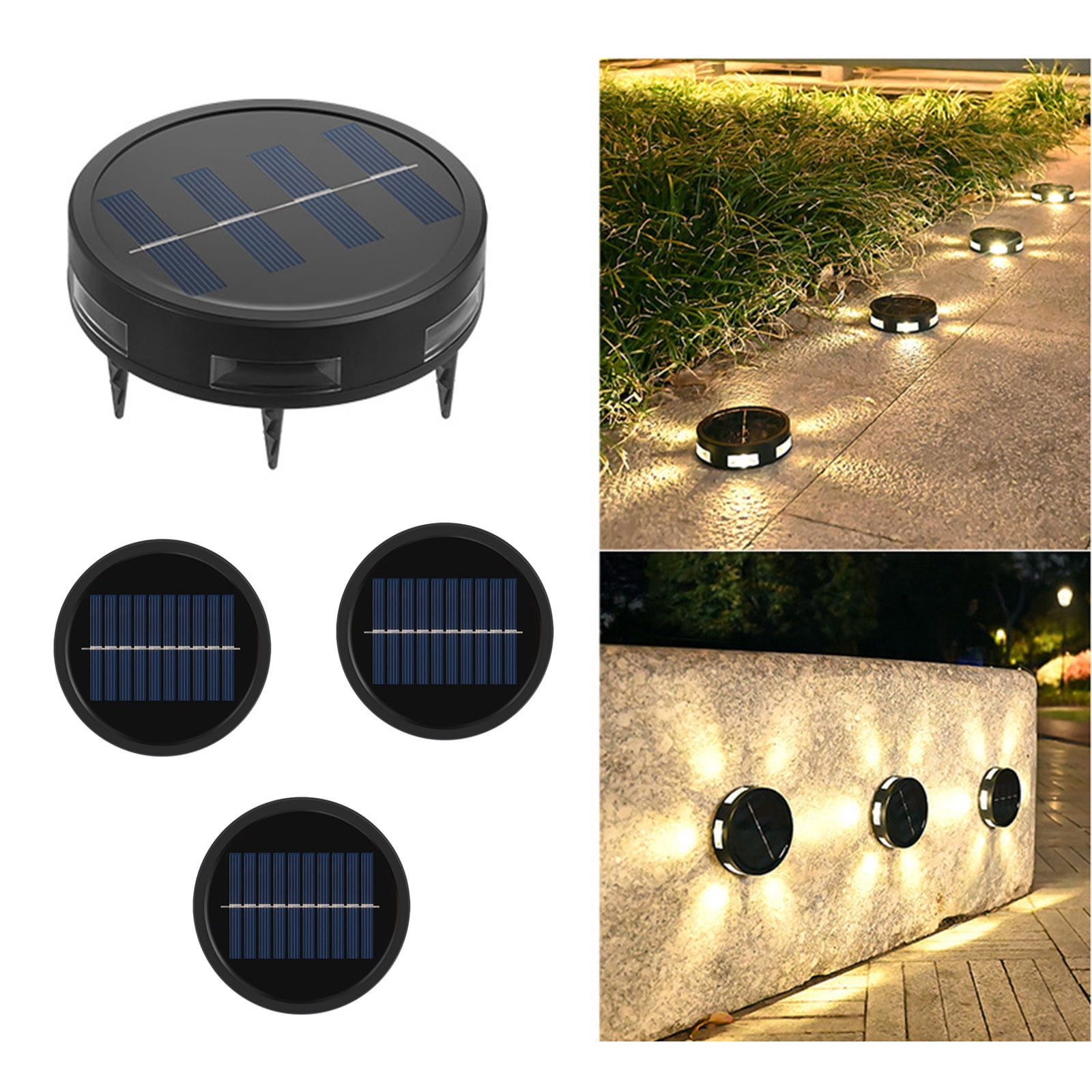StSilkitty 4 Pack Solar Ground Lights,6 LED,Upgraded Outdoor Bright In ...