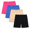 thumbnail image 1 of StSilkitty 4 Pack Yoga Shorts for Girls Cotton Elastic Waist Stretch Athletic Shorts Solid Color Lightweight Soft Sweat Shorts, 1 of 9