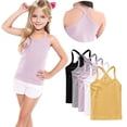 thumbnail image 1 of StSilkitty 5 Pack Girls Solid Color Camisole Cotton Sleeveless Tank Tops Lightweight Soft Breathable Undershirts, 1 of 8