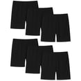 thumbnail image 1 of StSilkitty 6 Pack Girls Yoga Shorts Solid Color Elastic Waist Stretch Biker Shorts Lightweight Under Dress Shorts, 1 of 3